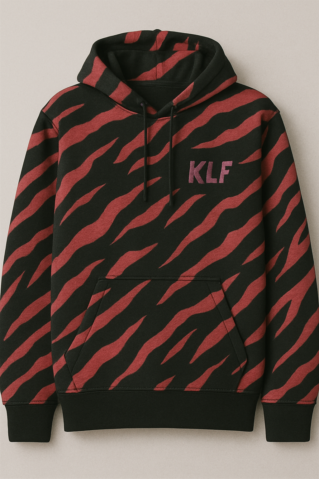 Hoodie rayées KLF magnifique : Sweat à capuche streetwear rose vif et noir profond